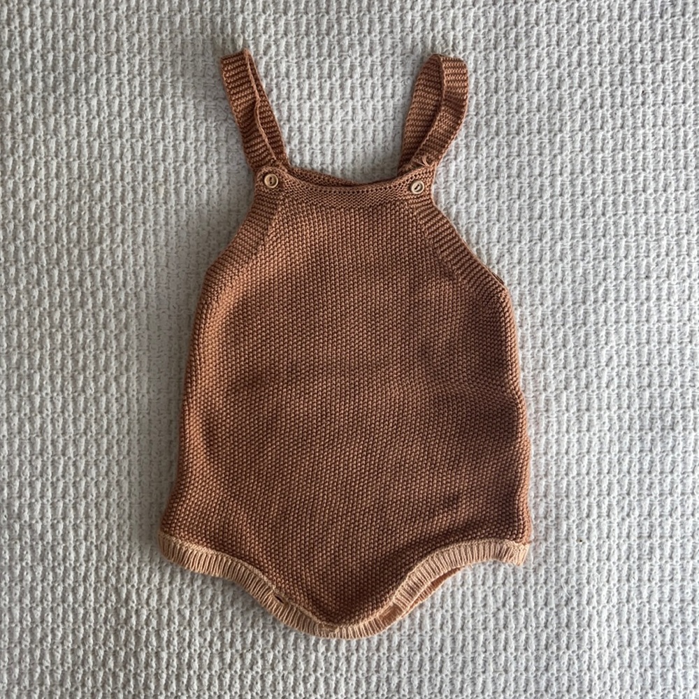 Zara crochet knit romper unisex gender neutral